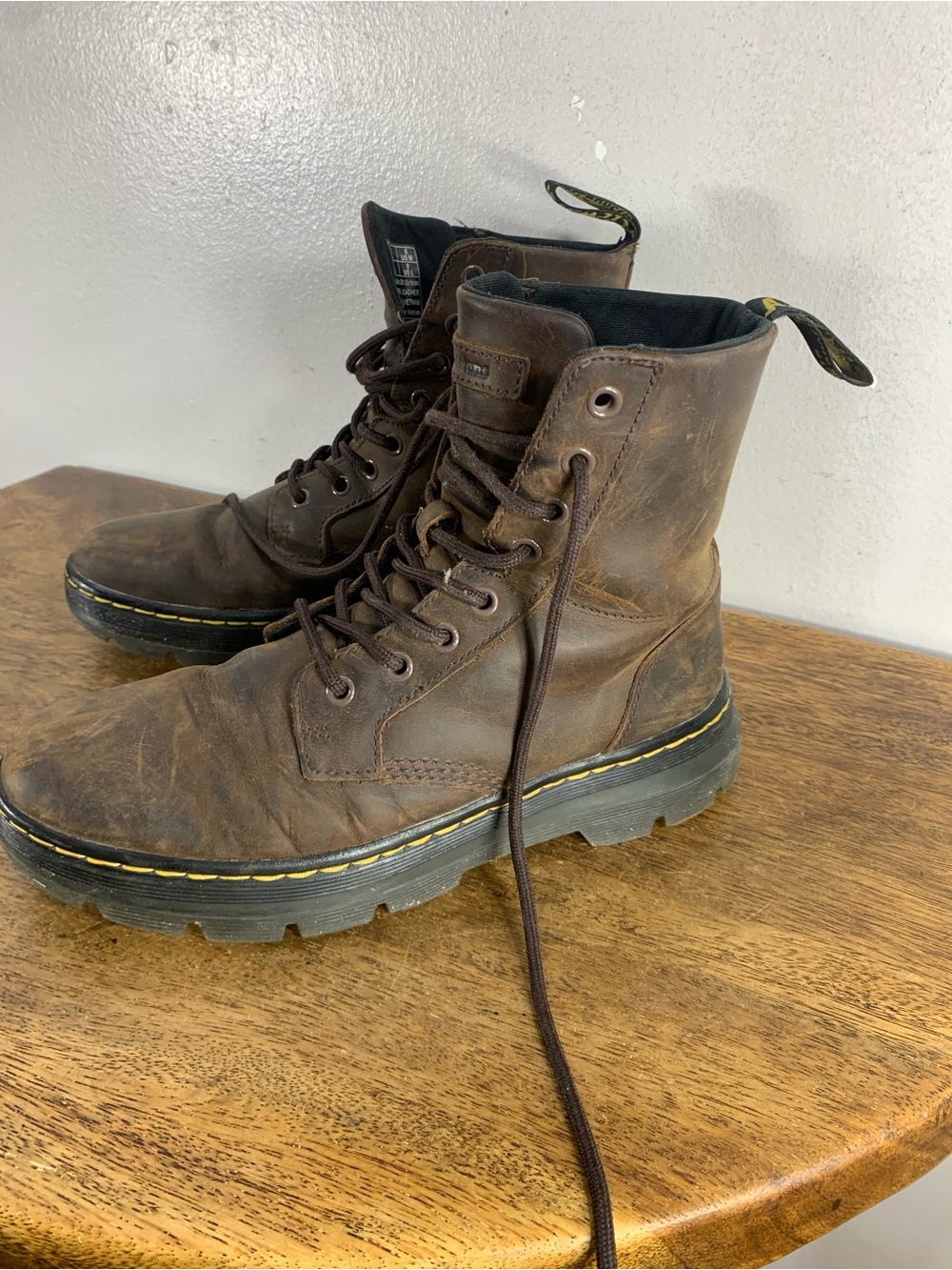 Dr Martens unisex combat style lace up leather boots